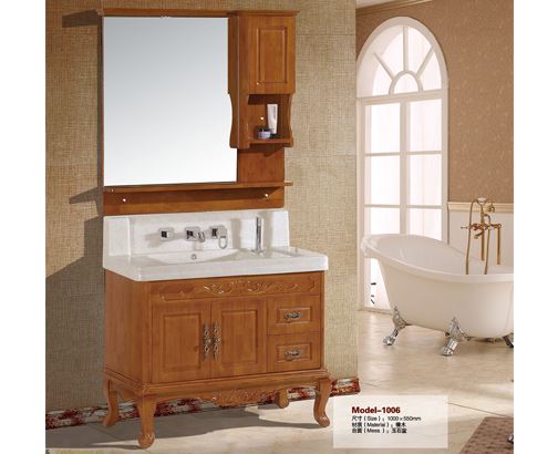 1006 歐式原木鏡柜落地式浴室柜